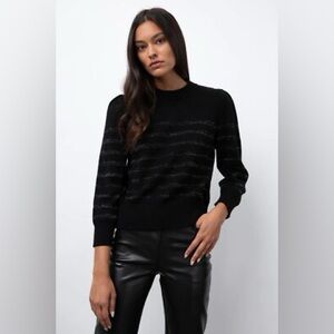 Rails Allegra Black Metallic Stripe Sweater Size Smal New With Tags Preppy Cozy